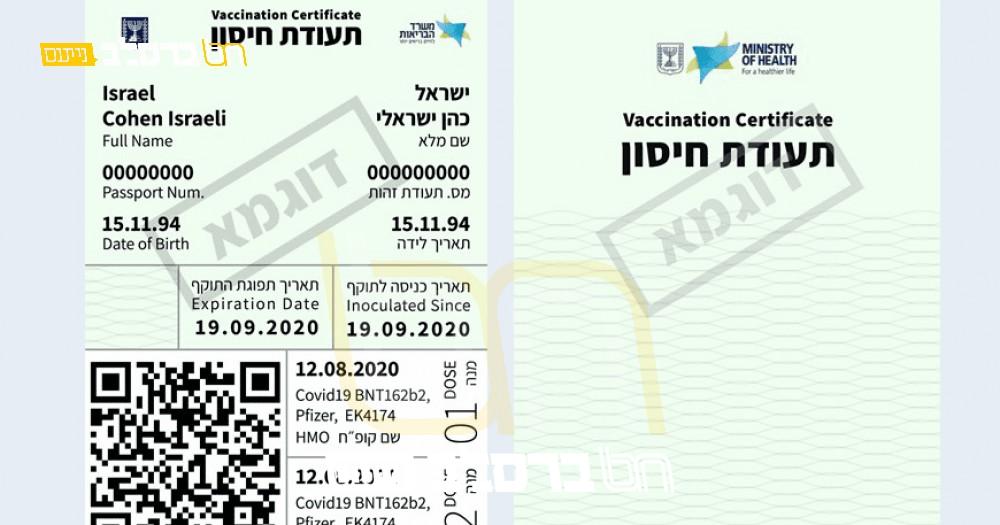 הוארך תוקף תעודת מתחסן\מחלים