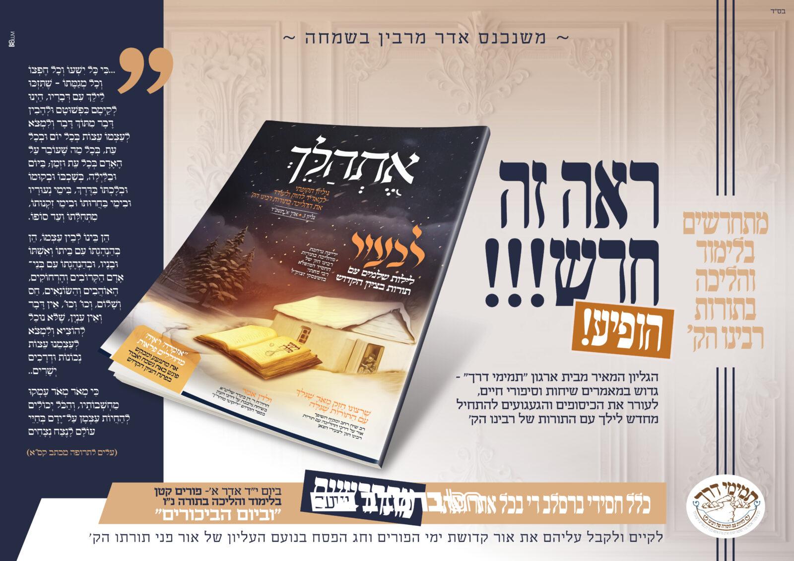 התורה הזמנית • ארגון 'תמימי דרך' עם גילון 'אתהלך' #3 |↓