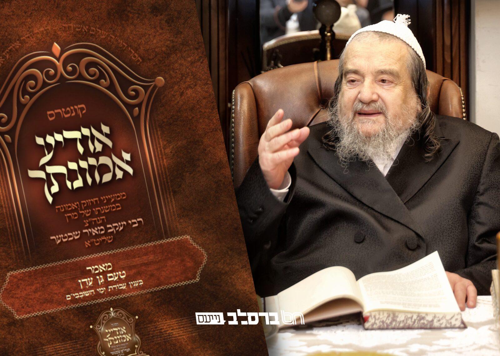 'אודיע אמונתך' • מאמר 'טעם גן עדן' על עבודת ימי השובבי"ם |↓