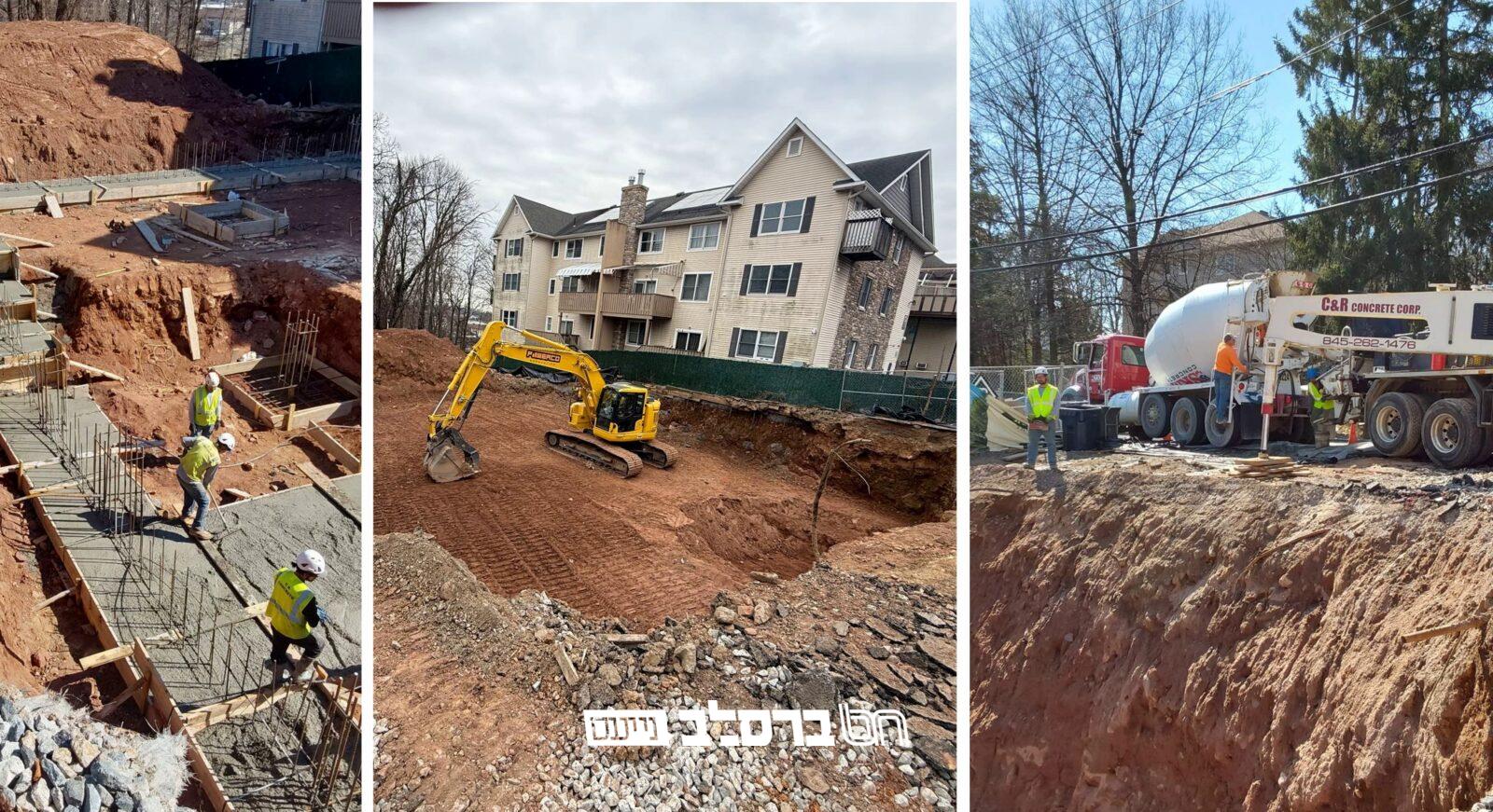 מאנסי • הבניה בעיצומה בבית הכנסת 'ברכת הנחל' |◄