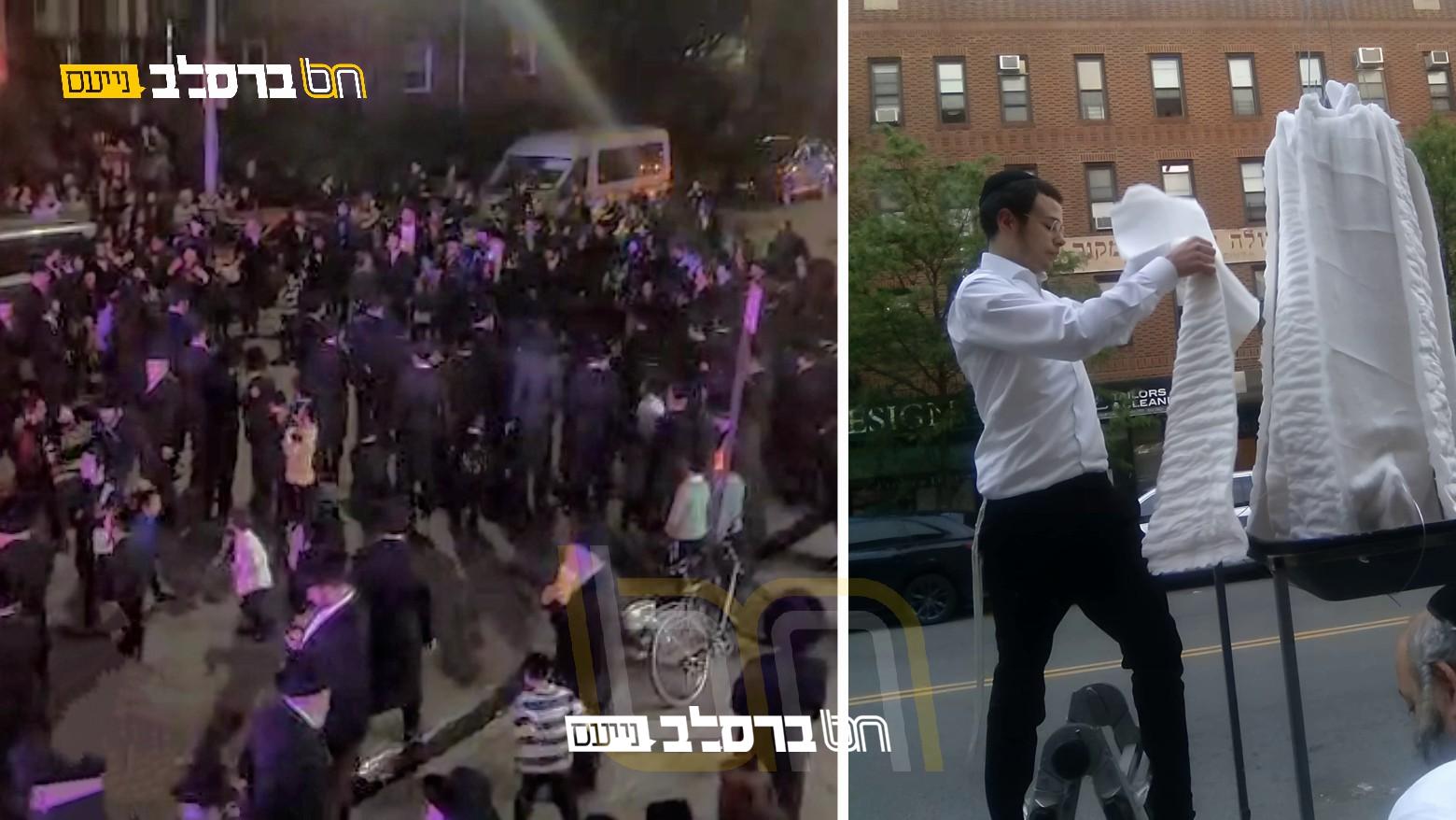 בארא פארק • חסידי ברסלב בהדלקה לכבוד הרשב"י |◄